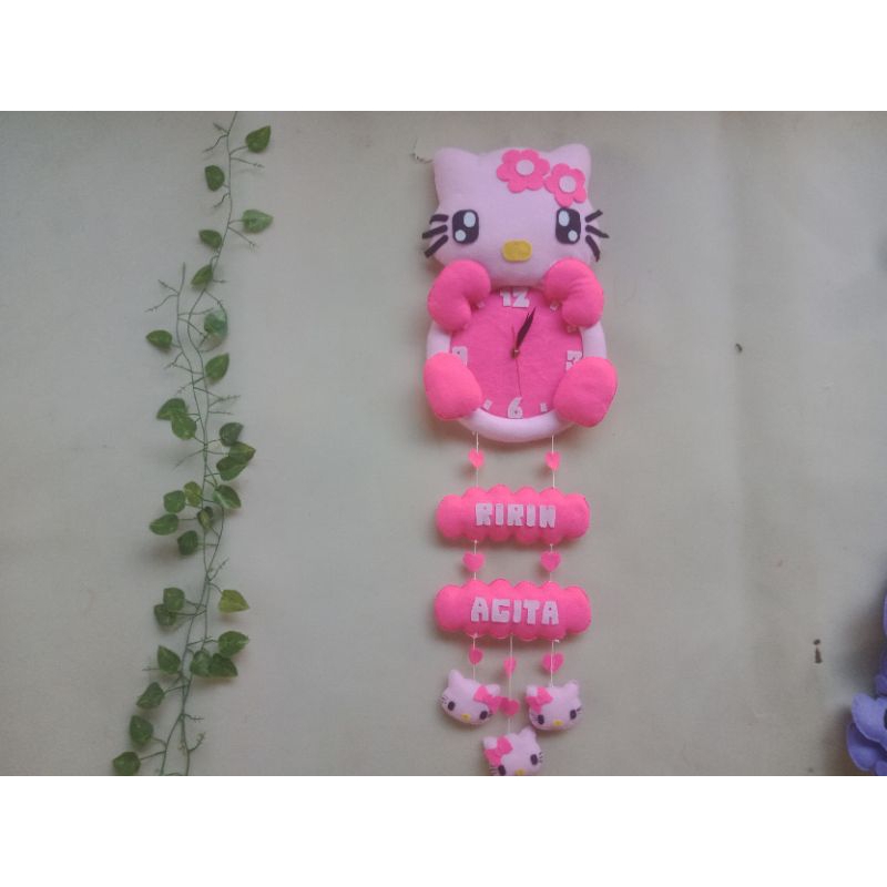 JAM HELLO KITTY/JAM KARAKTER HELLO KITTY PINK/JAM DINDING NAMA/HIASAN DINDING NAMA