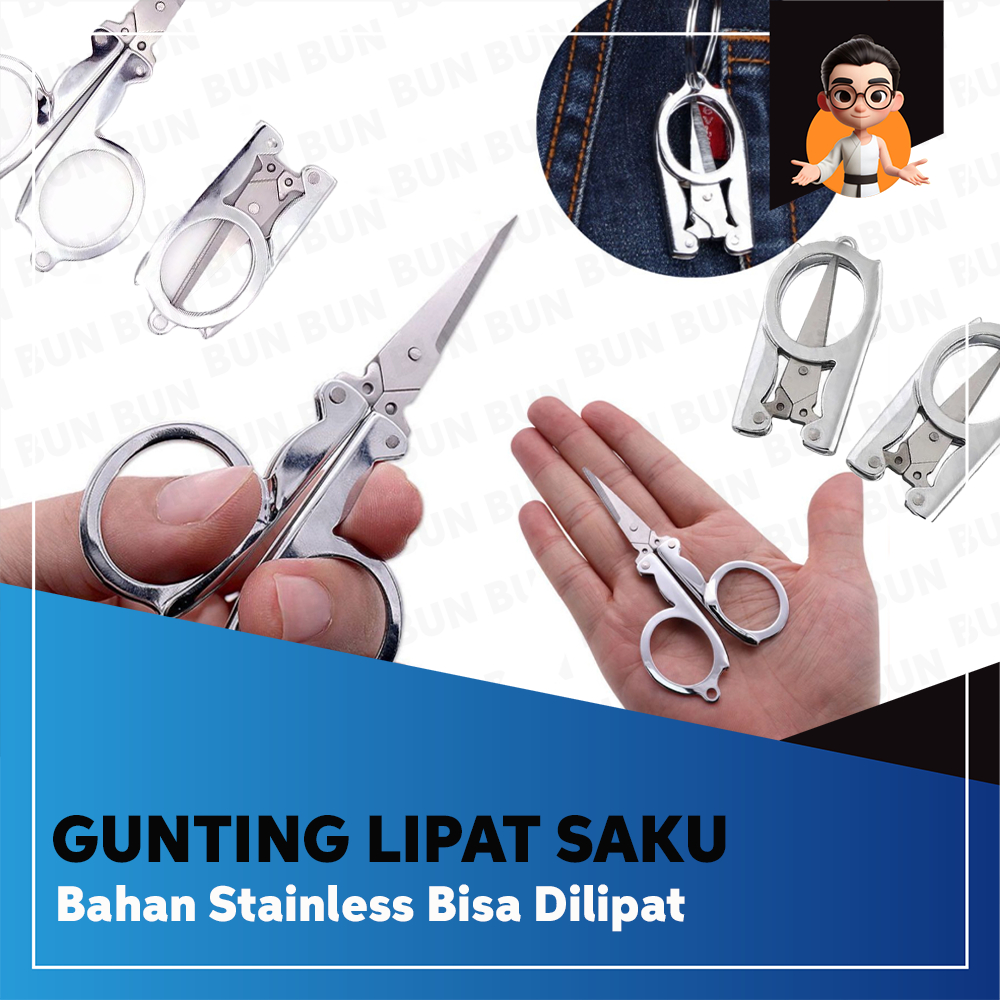 

Gunting Lipat Kecil Saku / Hero Trip Folding Scissors Stainless Steel