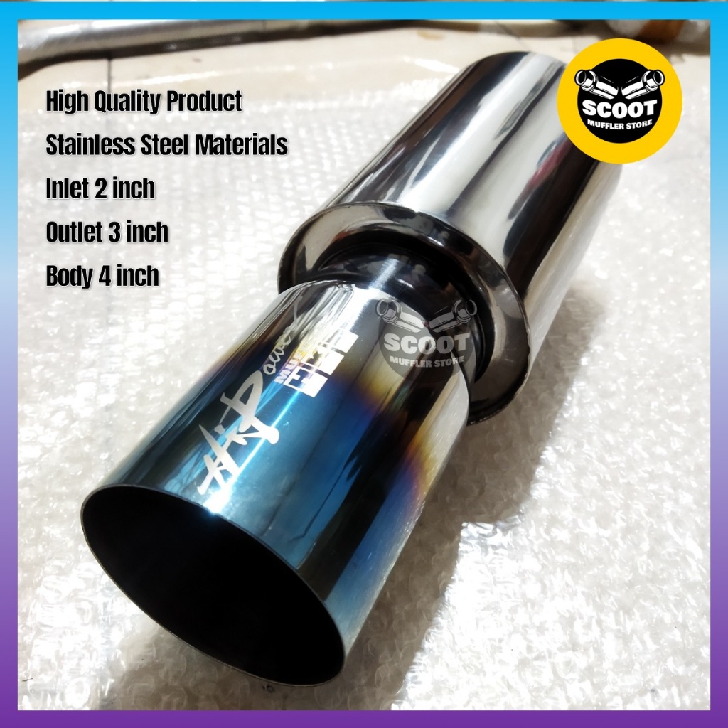 HKS Muffler HIpower Burn Tip Knalpot Mobil Racing Suara Bass Adem