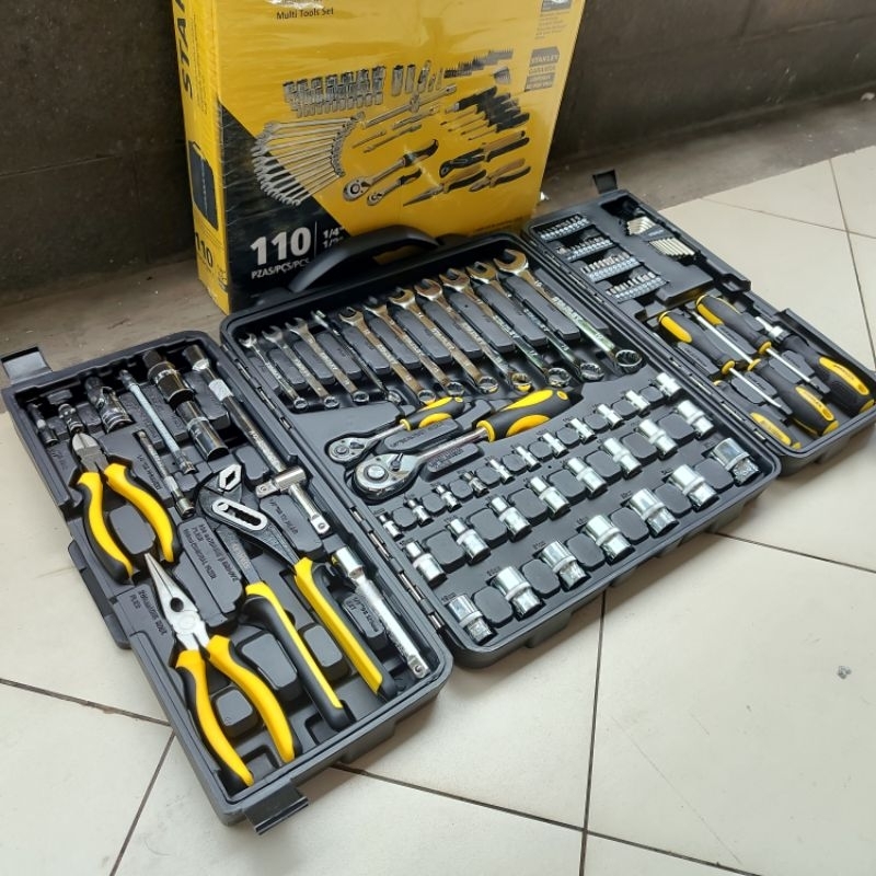 Stanley Tool kit set 110 pcs Kunci Shock set