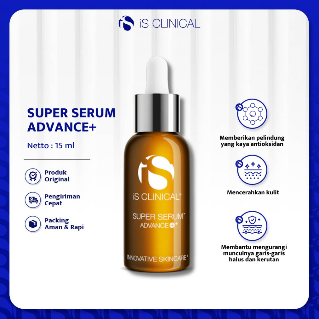 Serum Wajah iS Clinical Super Serum Advance Glowing Menyamarkan Garis Halus Meratakan Warna Kulit