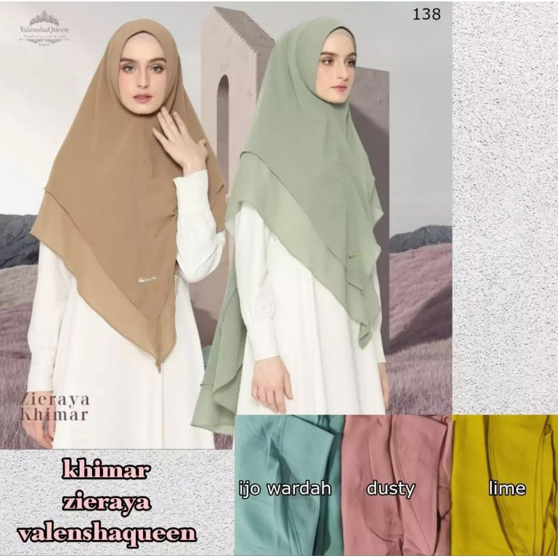 Khimar Cerutty Zieraya by Valenshaqueen / khimar lancip ceruty 2 layer zieraya valenshaqueen / khima