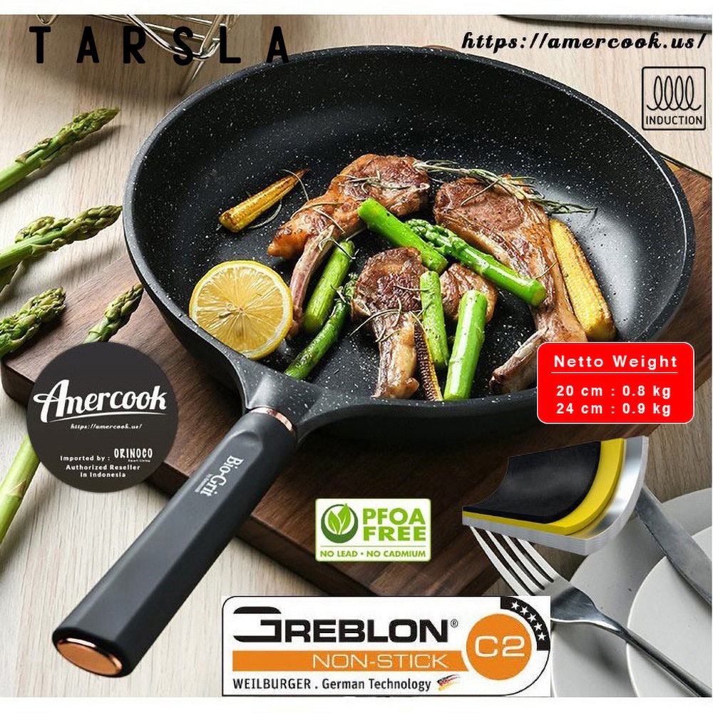 Tarsla Amercook Wajan Fry Pan Bio Grit Series Greblon-Non Stick Amercook AC0101901
