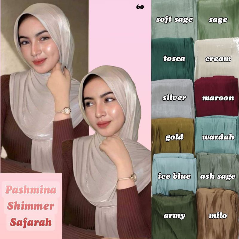 Pashmina shimmer by safarah hijab/ pashmina shimmer/ safarah hijab
