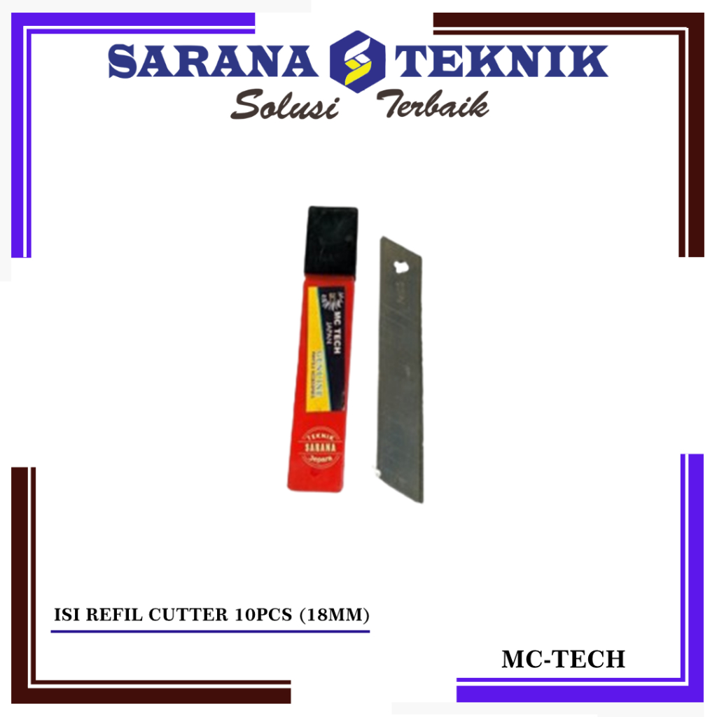 

MATA CUTTER / ISI REFIL CUTTER 10PCS (18MM) MC-TECH