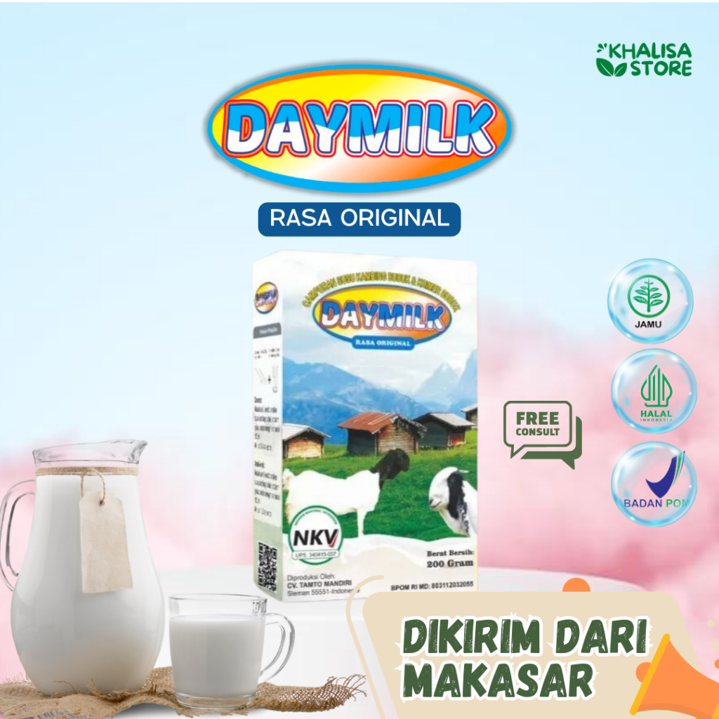 

Daymilk - Susu Kambing Etawa Cegah Osteoporosis, Atasi Nyeri Sendi, Rematik, Asam Urat, Sesak Napas dan Gangguan Pernapasan, Bantu Jaga Kesehatan Tulang dan Sendi, Manambah Imunitas Tubuh 100% Original Makassar - 200 Gram HALAL