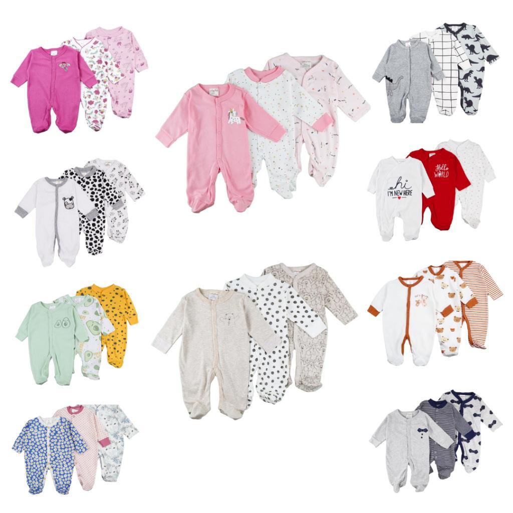 SWEETBAEBY - 3pcs Sleepsuit Bayi 0-9Bulan Paket Piyama Baby Baju Tidur Bayi Anak Jumper Panjang