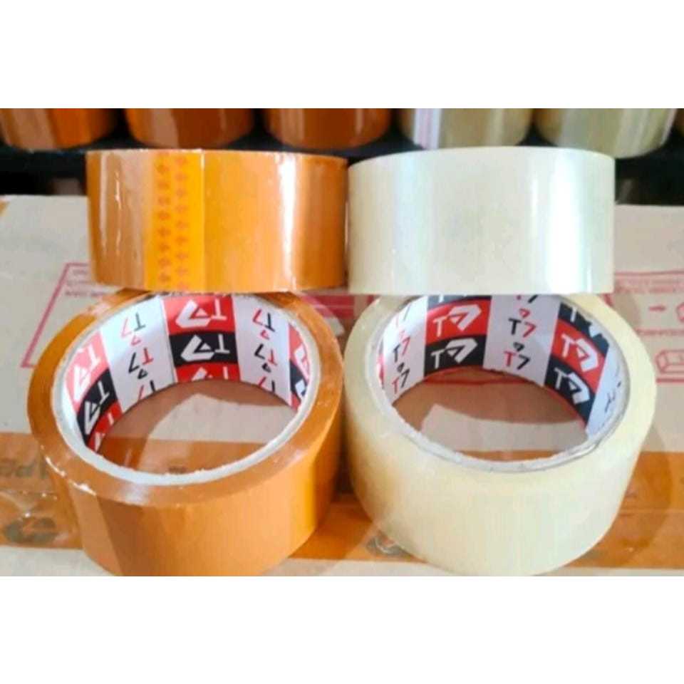 

Lakban 45mm x 72yard 2inch Bening dan Coklat Clear Tape Isolasi Selotip Opp Packing Selasiban