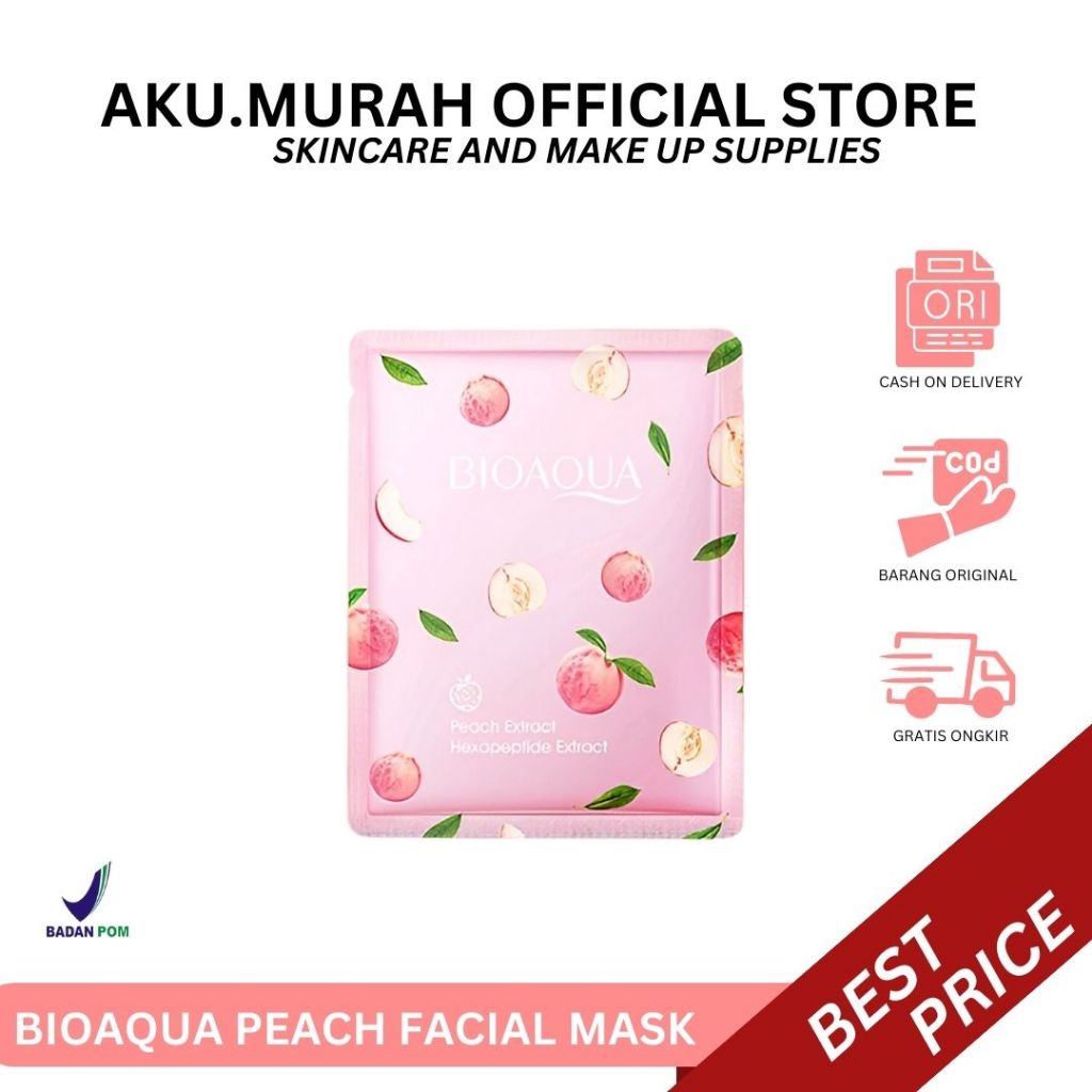 BIOAQUA PEACH FACIAL MASK 25G | NATURAL SKINCARE SHEET MASK