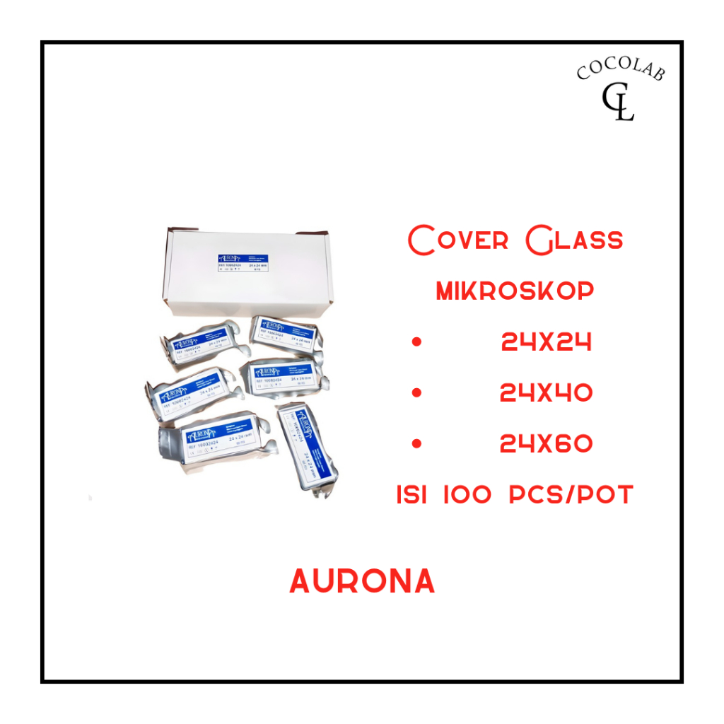 Cover Glass 24x60 mm, isi 100 pcs merk Aurona