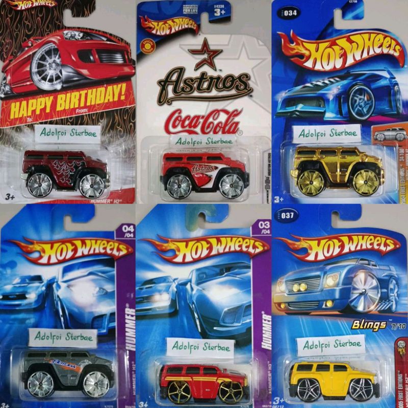 hotwheels hot wheels blings hummer h2 chrome gold hummer h3 2004 2005 first editions series edisi ha