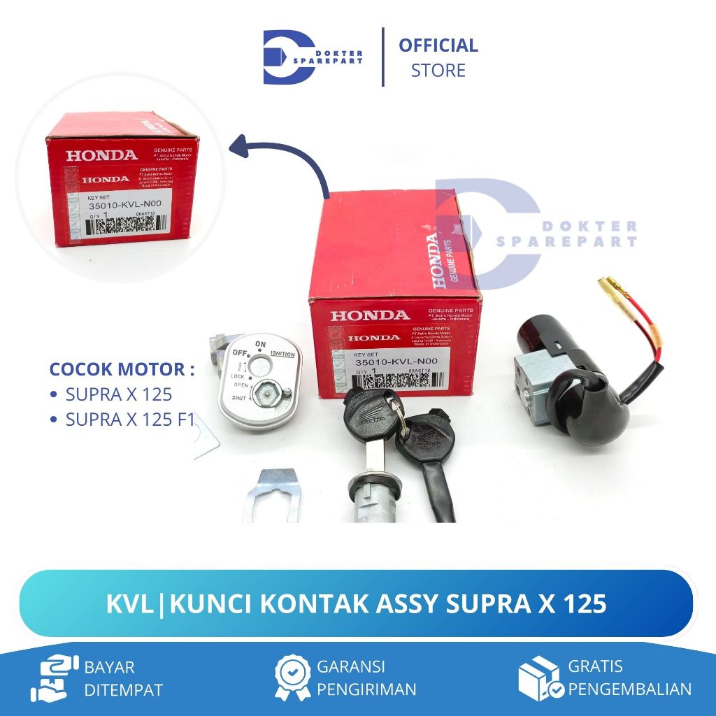 KVL KUNCI KONTAK ASSY KEY SATU SET + KUNCI JOK MOTOR SUPRA X 125 / SUPRA X 125 FI