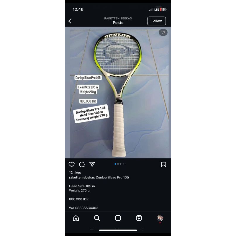 raket tenis dunlop blaze pro