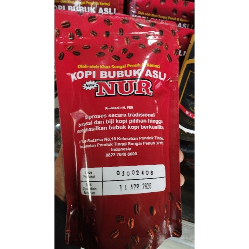 

Kopi Nur 100 gram H.Fen Kopi robusta kerinci kopi kerinci legendaris 100% kopi murni