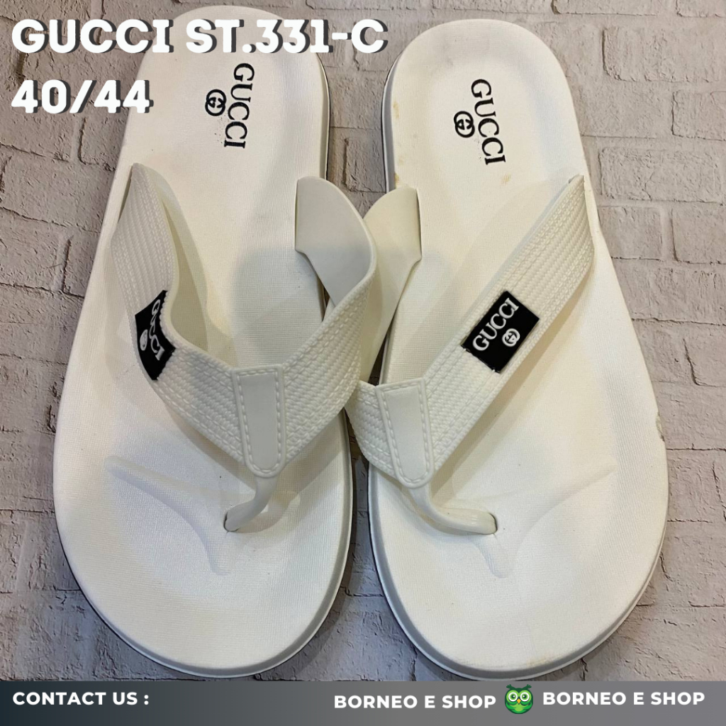 [BISA COD] Sandal Jepit Pria Gucci ST.331-C Kualitas Import Bahan Karet Asli Empuk Lentur Antislip