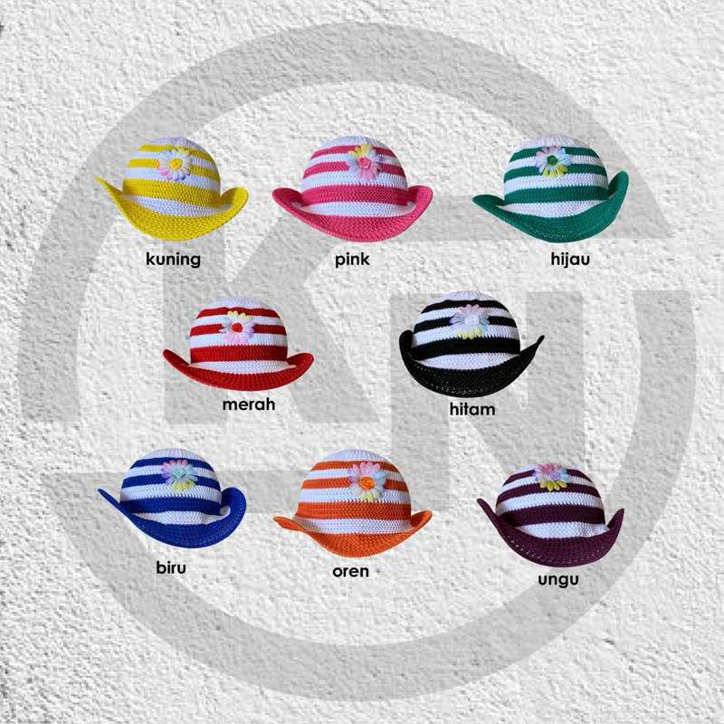 topi bucket rajut fashion anak/topi pantai anak/topi anak perempuan usia 1-5 tahun