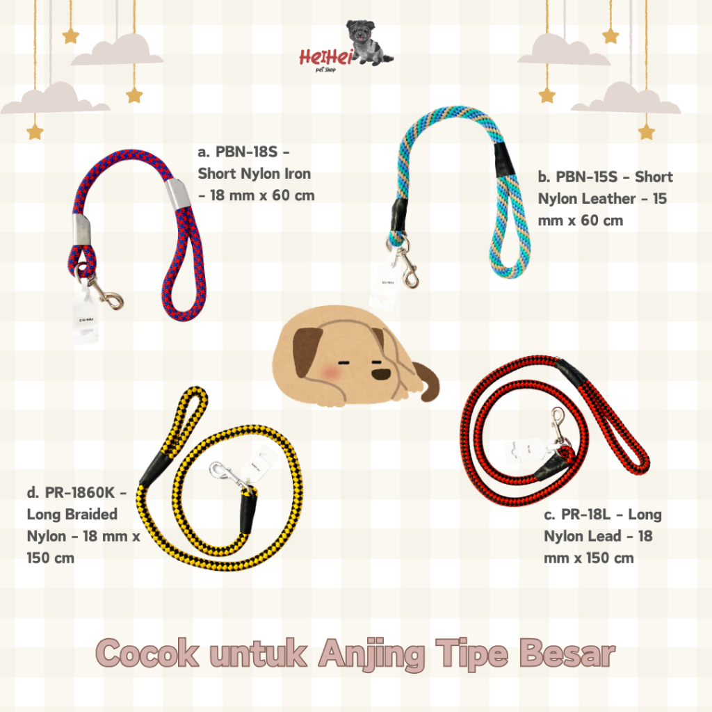 Octagon Large Dog Leash - Tali Tuntun Anjing Besar - Large Breed Dog Leashes - Tali Jalan Anjing Lab