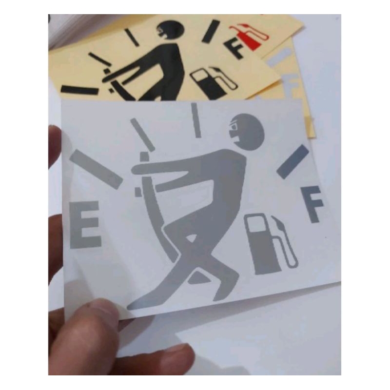 sticker tanki mobil STICKER LOGO BENSIN E/F sticker untuk mobil