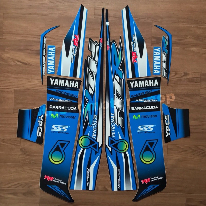 Polet Lis les List Sticker Motor striping body Fiz R Variasi biru