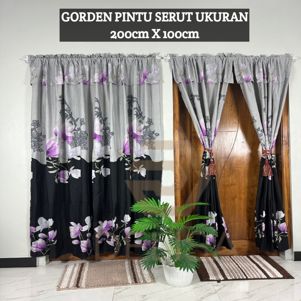 Gorden Pintu Dan Gorden Jendela Ukuran 100x200 Model Serut