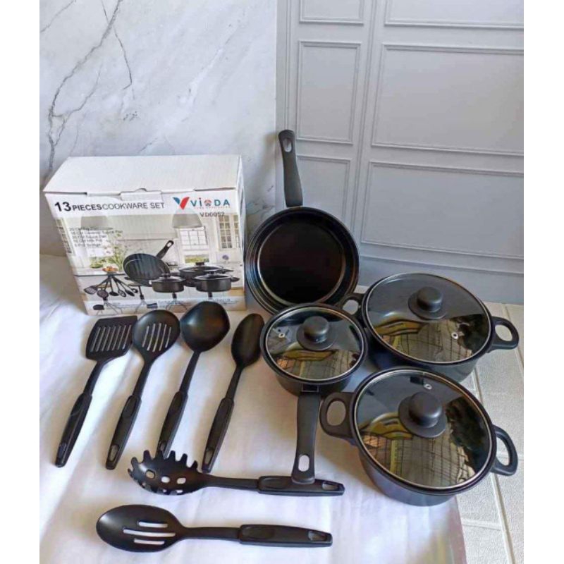COOKWARE SET 13IN1 HITAM
