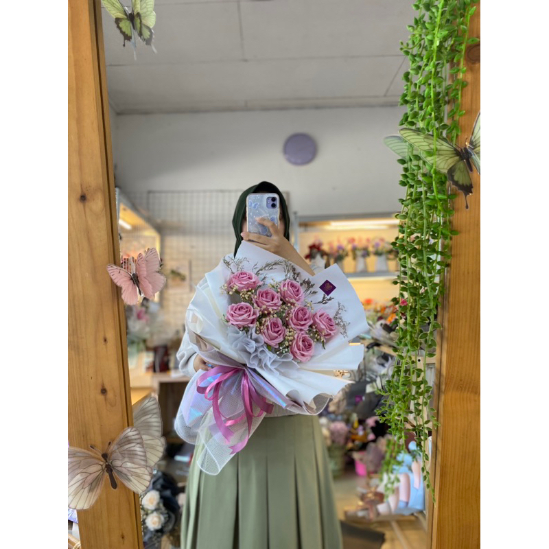 buket mawar artificial premium