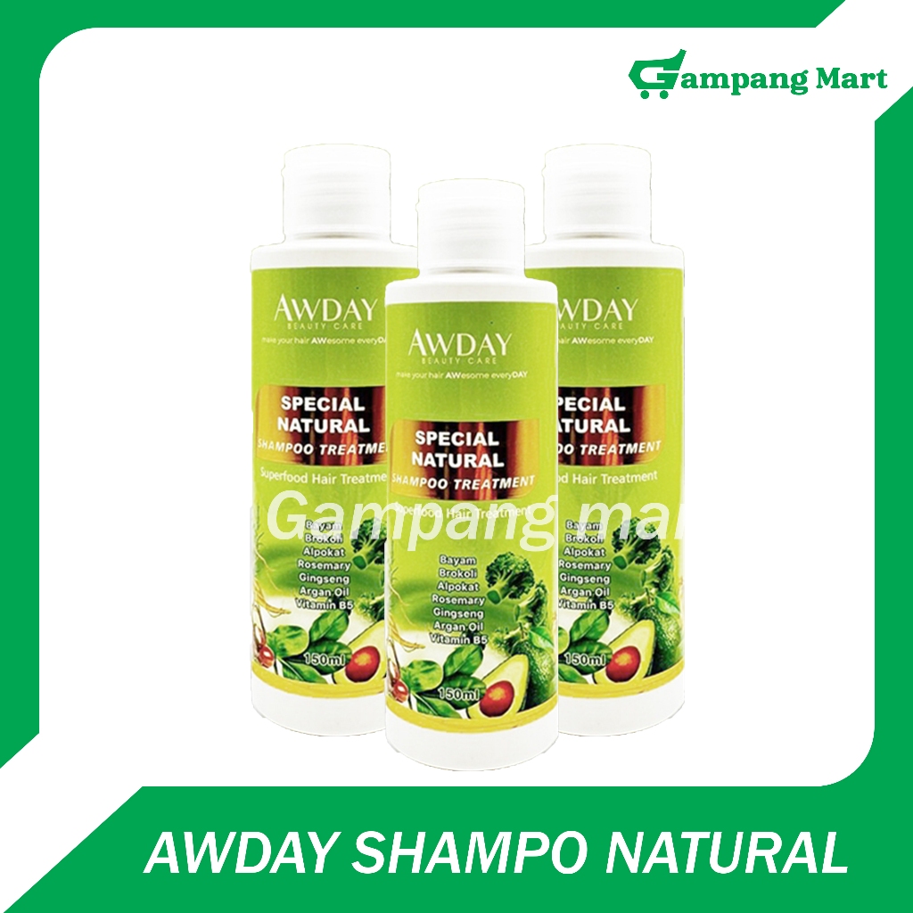 Shampoo sayur Awday / shampo natural superfood awday / sampo bayam