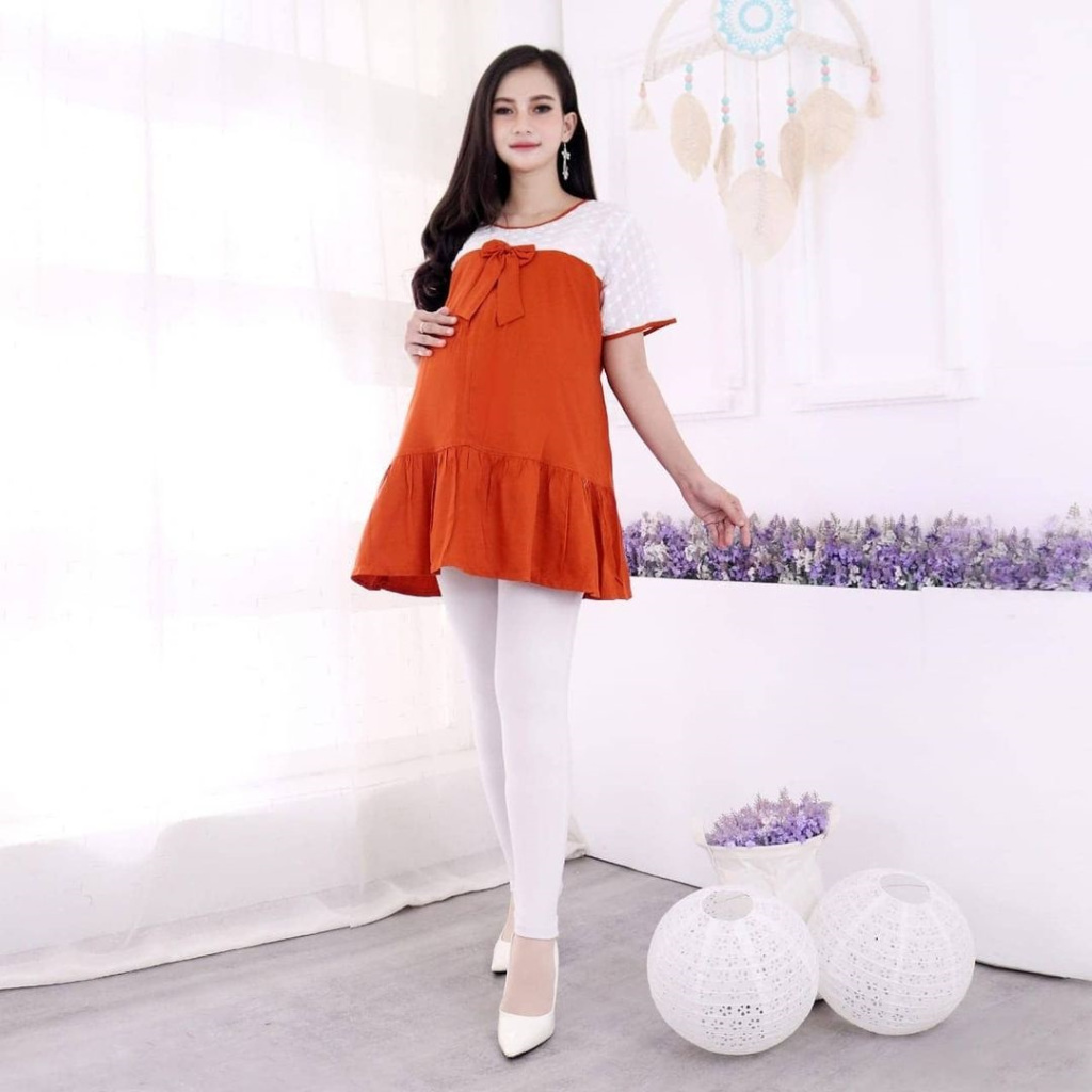 Baju Ibu Hamil Cantik Baju Menyusui Bumil Baju Hamil Modern Lengan Pendek