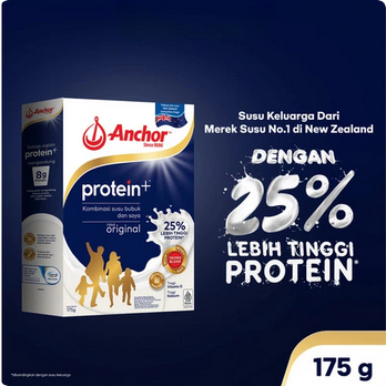 

ANCHOR SUSU PROTEIN+ 175 G RASA MILK N GRAIN TINGGI PROTEIN SUSU BUBUK