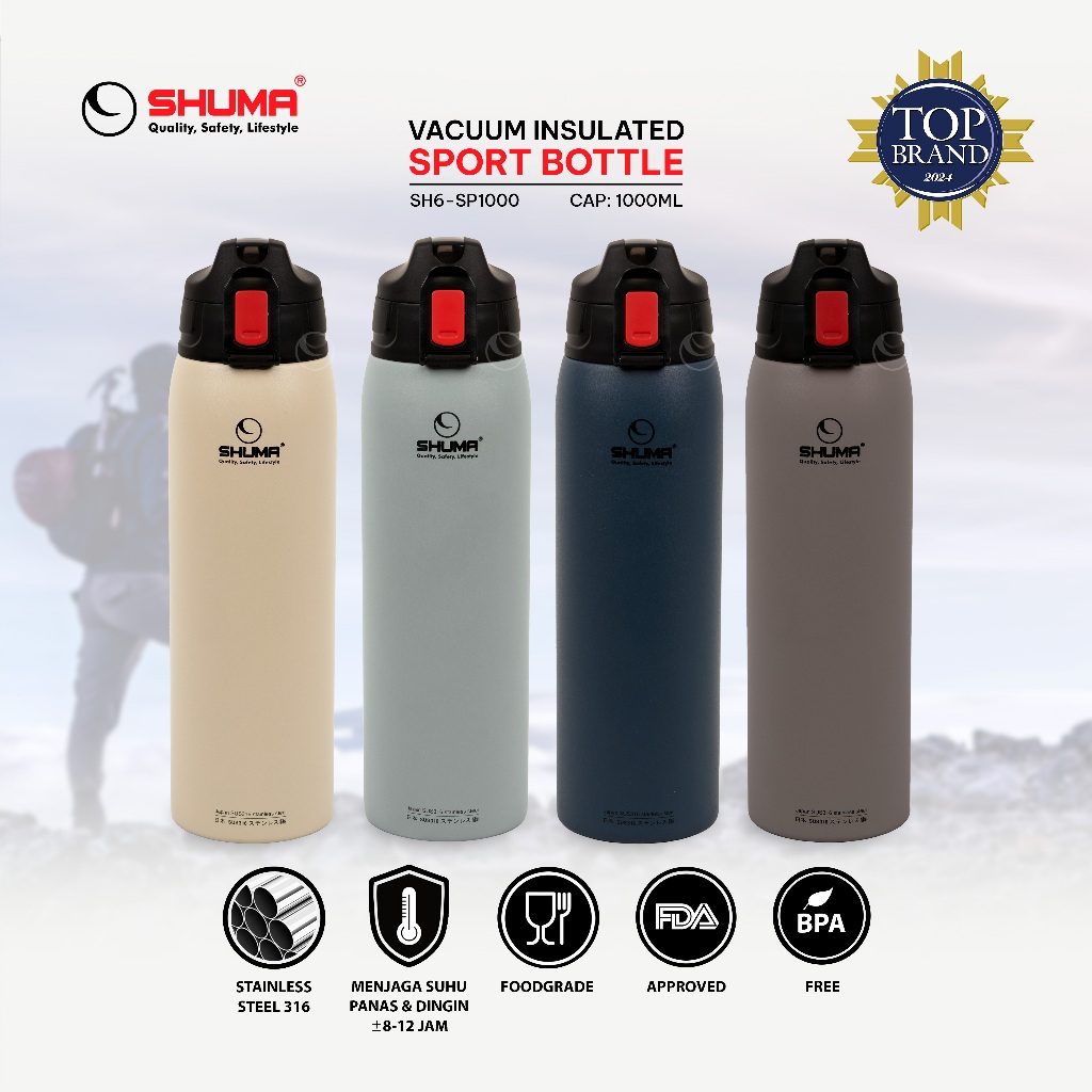 SHUMA S/S 316 Vacuum Sport Bottle 1000 ML