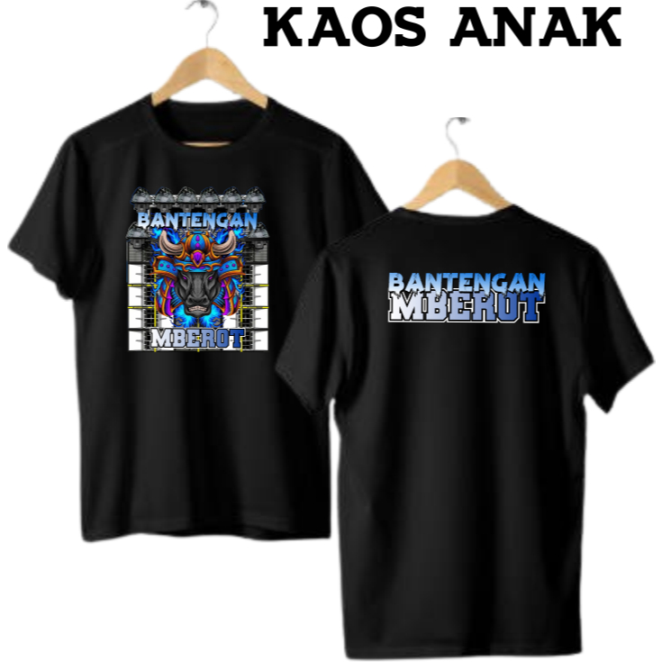 kaos anak bantengan kaos anak mberot pasukan mberot bantengan hitam