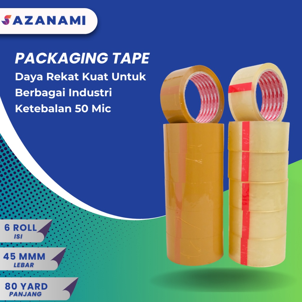 

Lakban Bening 2 Inch 8Y Yard Sazanami Opp Tape Isolasi Selotip KODE T2X3