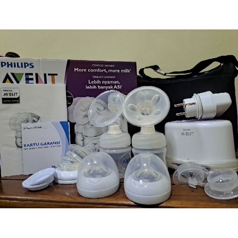 AVENT PHILIPS TWIN ELECTRIC BREAST PUMP, FREE NURSING COVER (PRE LOVED)
