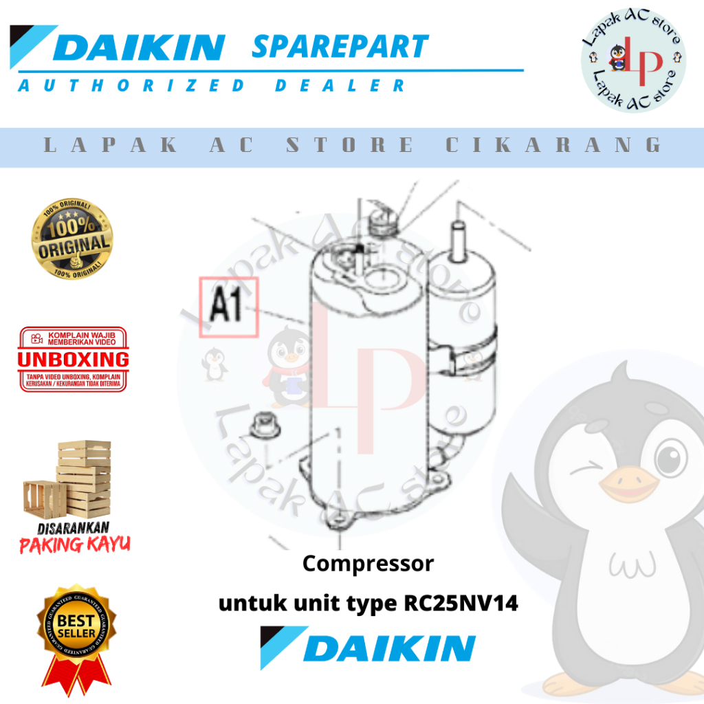 Kompresor /Compressor AC DAIKIN Thailand 1PK RC25NV14