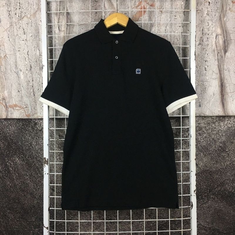 Kaos Kerah Polo Shirt Branded Original G-Star Raw Size M . SDA 05662 Second Bekas Preloved
