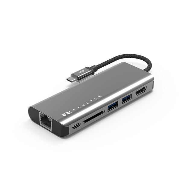 Feeltek 6 in 1 USB-C Hub - Grey