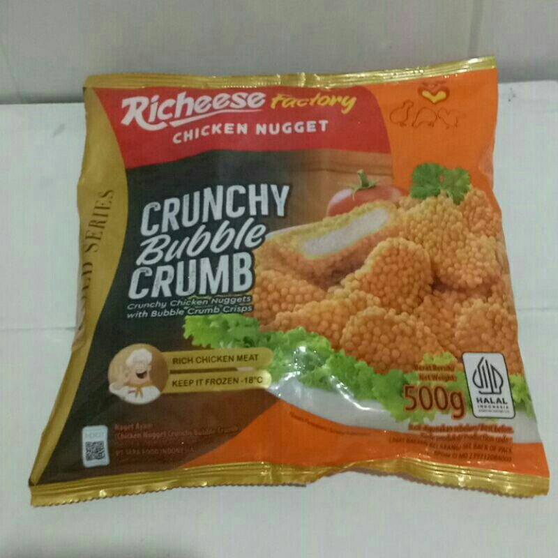 

Richeese chicken naget crunchy bubble crumb 500gr