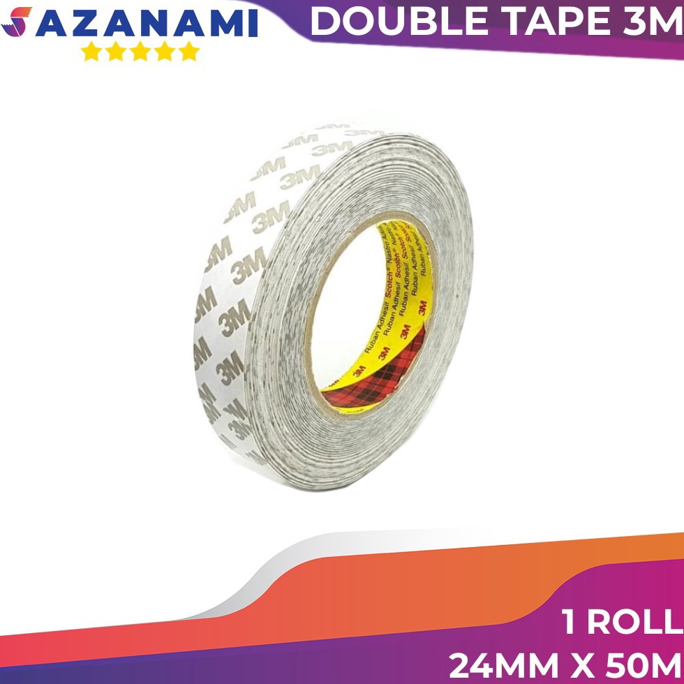 

DOUBLE TAPE 3M 1 INCH 24 MMM x 5M DOUBLETAPE ACRYLIC TISSUE TIPIS KODE I4H8