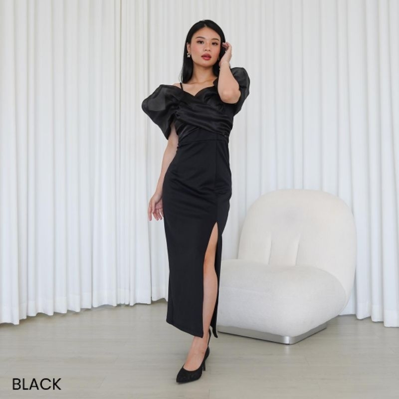Lux Long Dress Lauryn / Dress Panjang Pesta Wanita Model Sabrina/long dress casual/ dress casual par