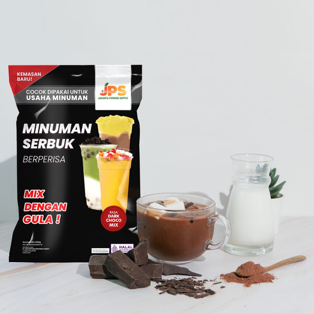 

JPS Mix Dark Choco 1 kg Bubuk Minuman Cokelat Dengan Gula / Chocolate Powder / Serbuk Berperisa