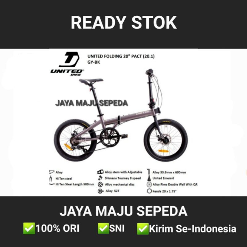 Sepeda Lipat UNITED PACT 20 Inch Alloy 8sp