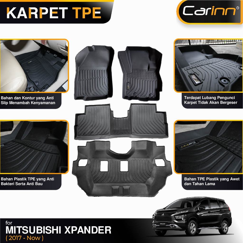 Carinn Karpet Premium Karpet Mangkok Anti Slip Mobil Mitshubishi Xpander 2017-On