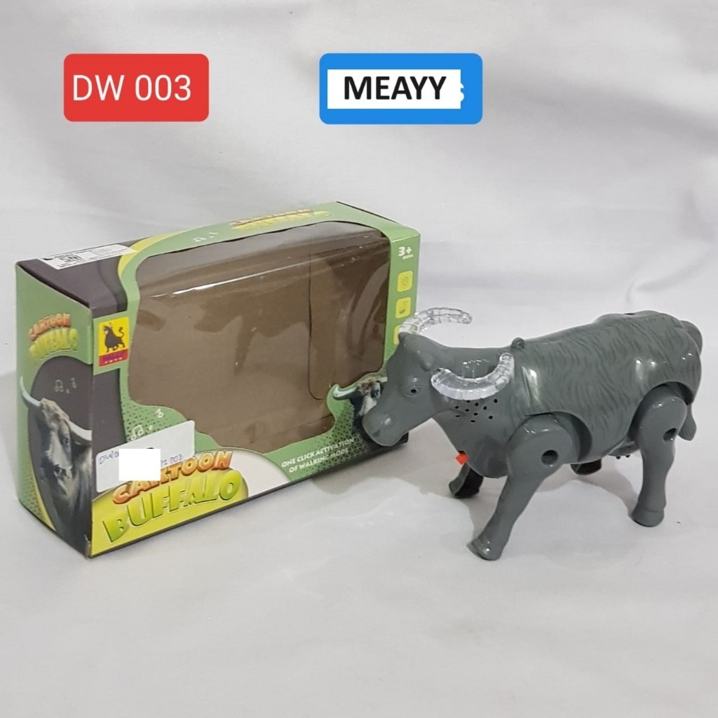 Mainan kerbau berjalan dan suara mainan animal electric cartoon buffalo DW03 mainan anak anak kerbau