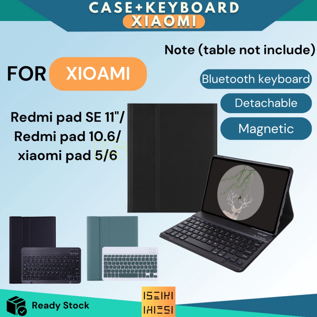 PROMO ISEIKI Case Keyboard Redmi Pad SE Smart Keyboard Xiaomi Wireless Magnetic Casing Cover Leather