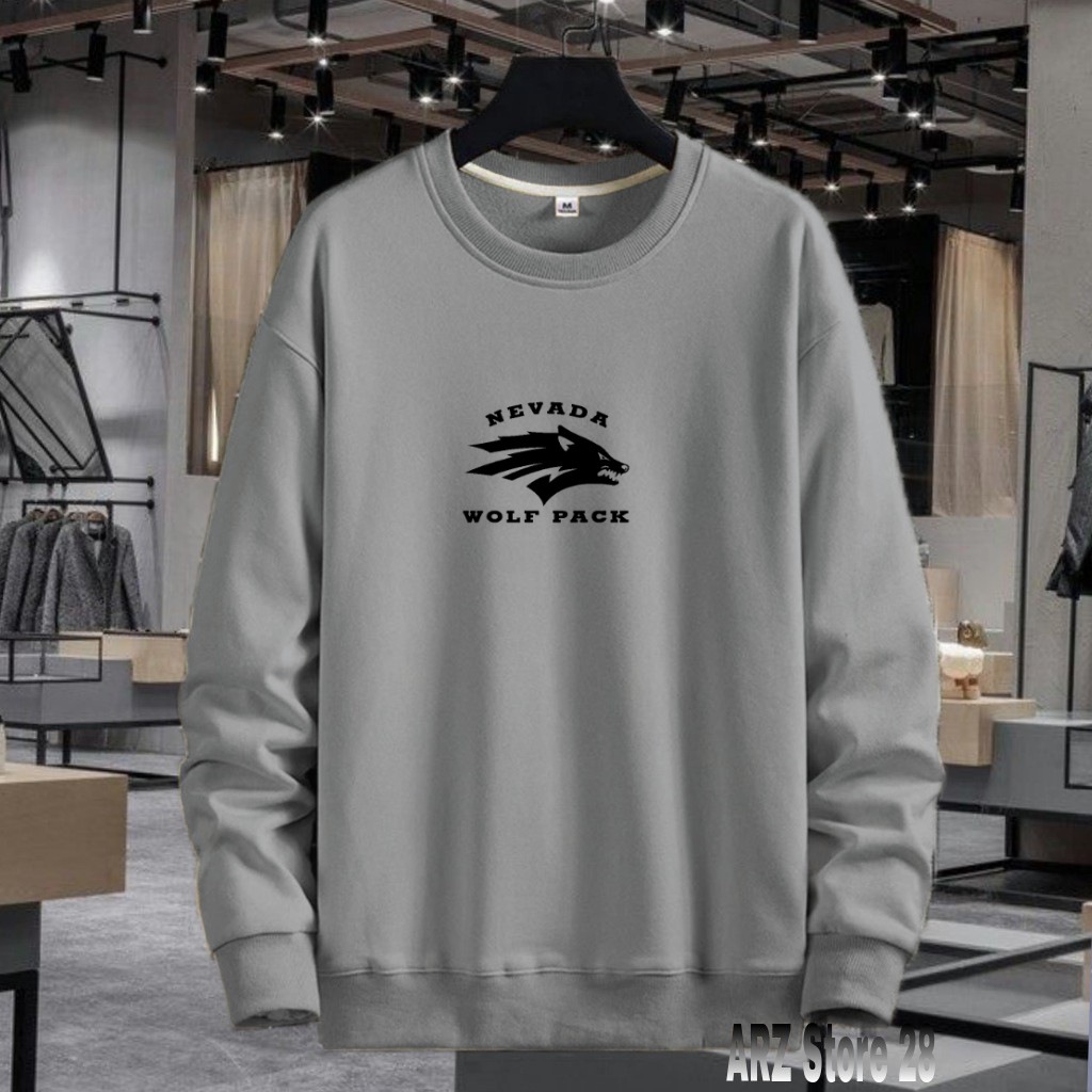 Terlaris Free  Sweater  Text Hitam Nevada Wolf Pack Hoodie Distro Terbaru Jaket Termurah Pria Wanita