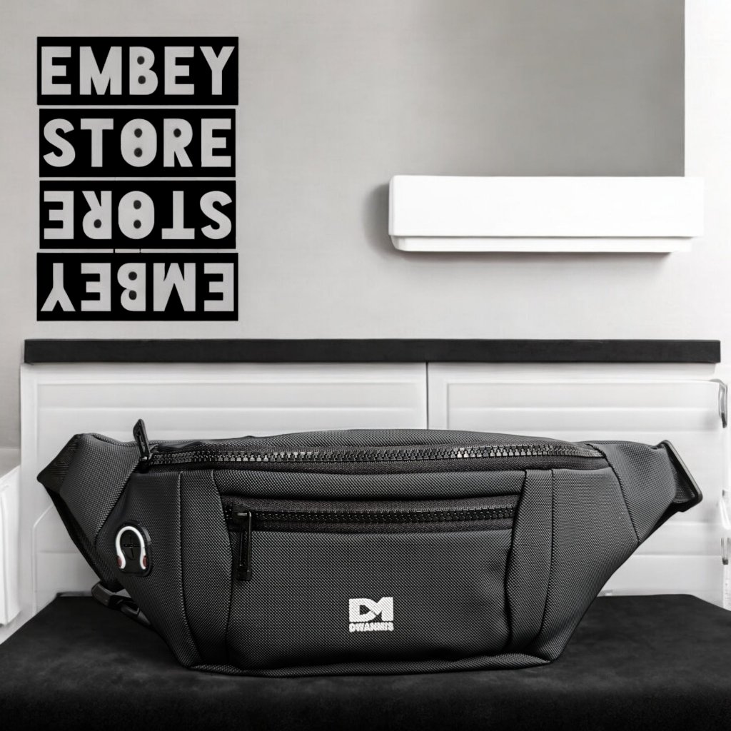 Tas Selempang Resleting Premium Waistbag Pria Original DM