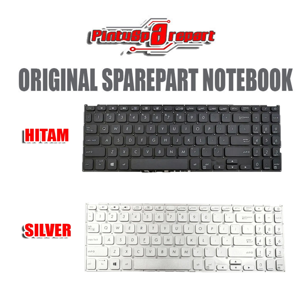 (Genuine Hitam Dan Silver) Original Keyboard Asus Vivobook 15 X512 A512 X512D X512DA X512FA X512JA X