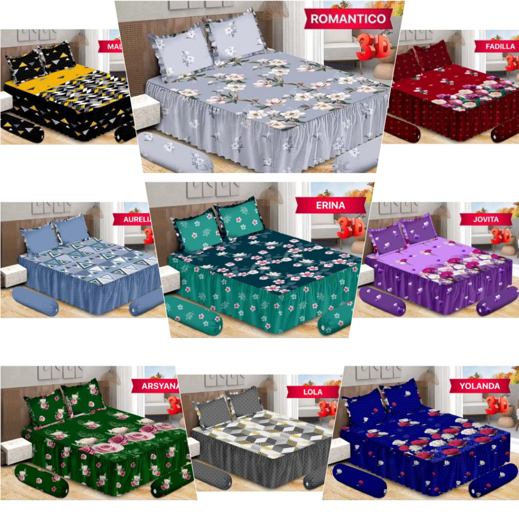 Sprei/Seprai Rumbai Bonita B4 King Size Motif | 180x200 Tinggi 20 Kasur No 1 Sprei Motif Murah/Kekin
