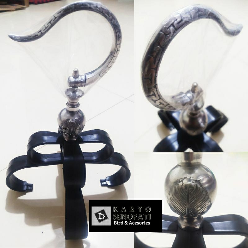 gantungan cakram murai batu motif cungkok mahkota sangkar burung aksesoris kandang burung