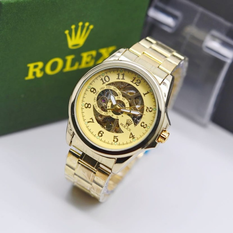 AUTOMATIC - Jam tangan classic pria ROLEX tanpa penggunaan batrai/sensor gerakan strap rantai